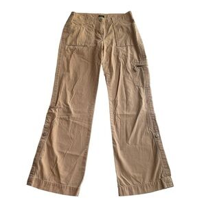 J. Crew Khaki Utility Cargo Pants Favorite fit Tan Brown Size 2 Low Rise Flare